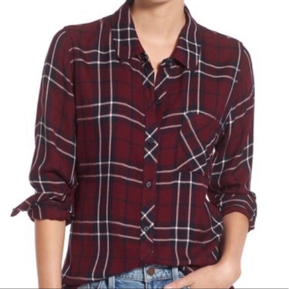 Rails Tops - RAILS Hunter Sangria Button Down Flannel Shirt Med